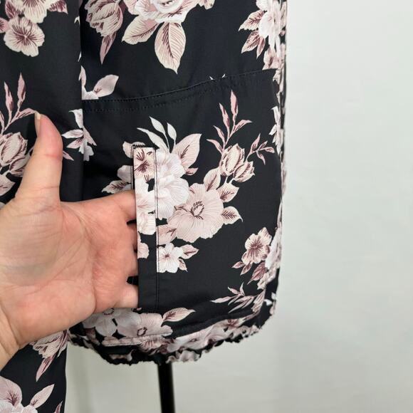 Volcom Floral Windbreaker Jacket Black Lightweight Ski Snowboard Outdoors Size S - Picture 7 of 15
